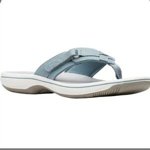 Clarks Breeze Sea Flip Flop Thong Toe US 10 UK 7.5D EU 41.5 Light Blue